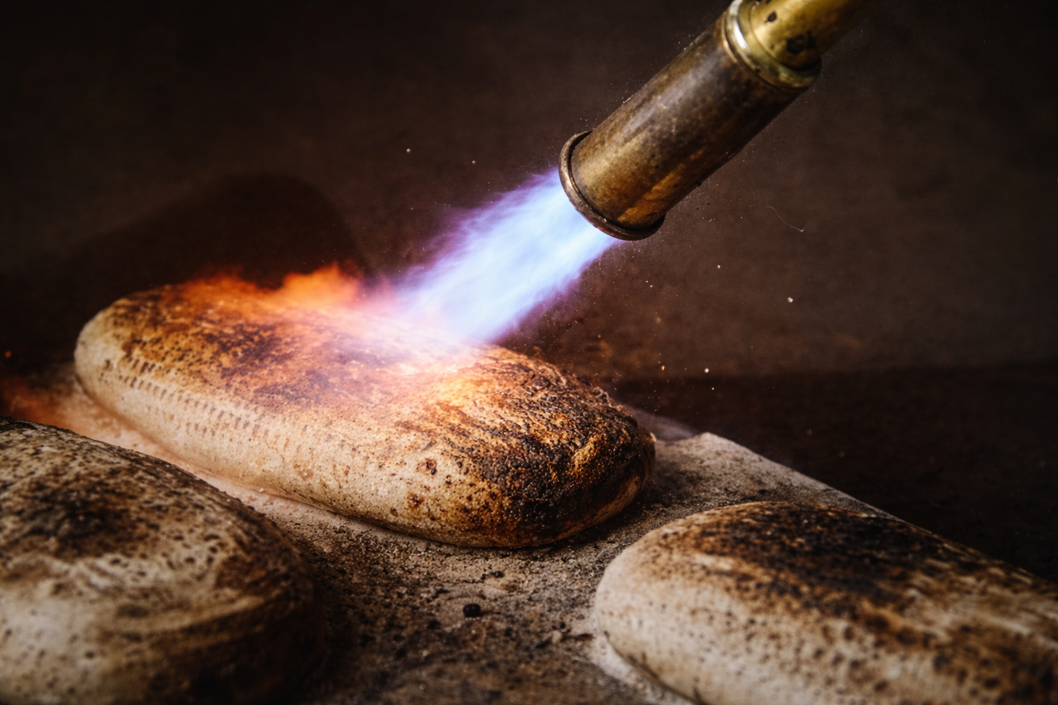 Kort avsviing av skorpe