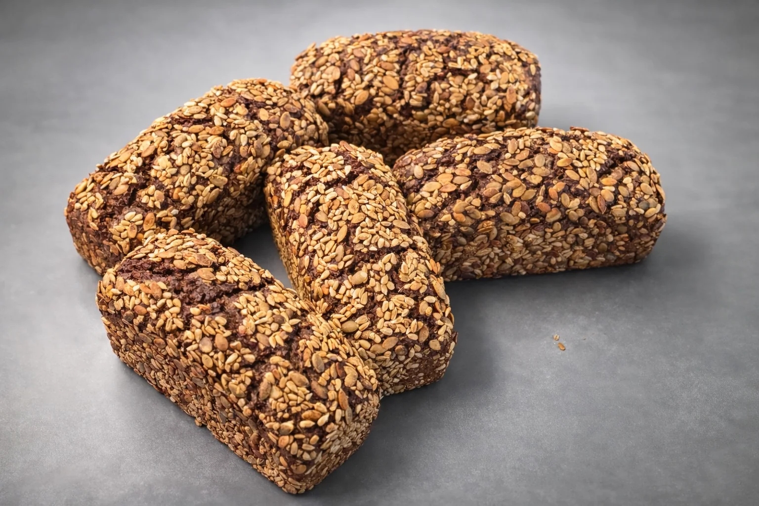 Mørke frøbrød frå påskebakinga